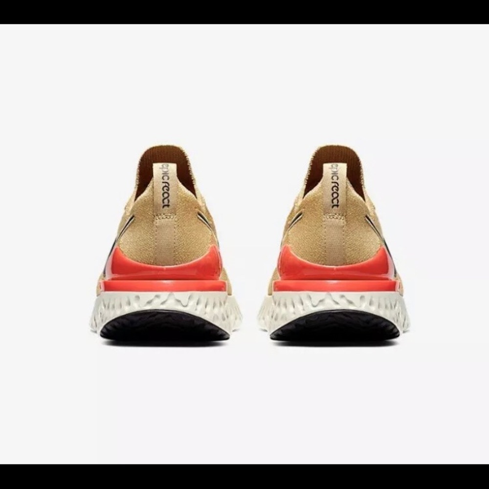 Nike Epic React Flyknit2 Club Gold Black Red Orbit - Picture 2 of 5